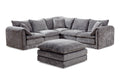 Solaya Large Corner Sofa + Footstool Set in Grey