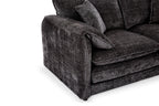 Solaya Large Corner Sofa + Footstool Set in Black