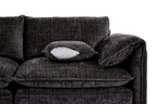 Solaya Large Corner Sofa + Footstool Set in Black
