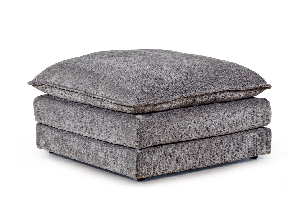 Solaya Large Corner Sofa + Footstool Set in Grey