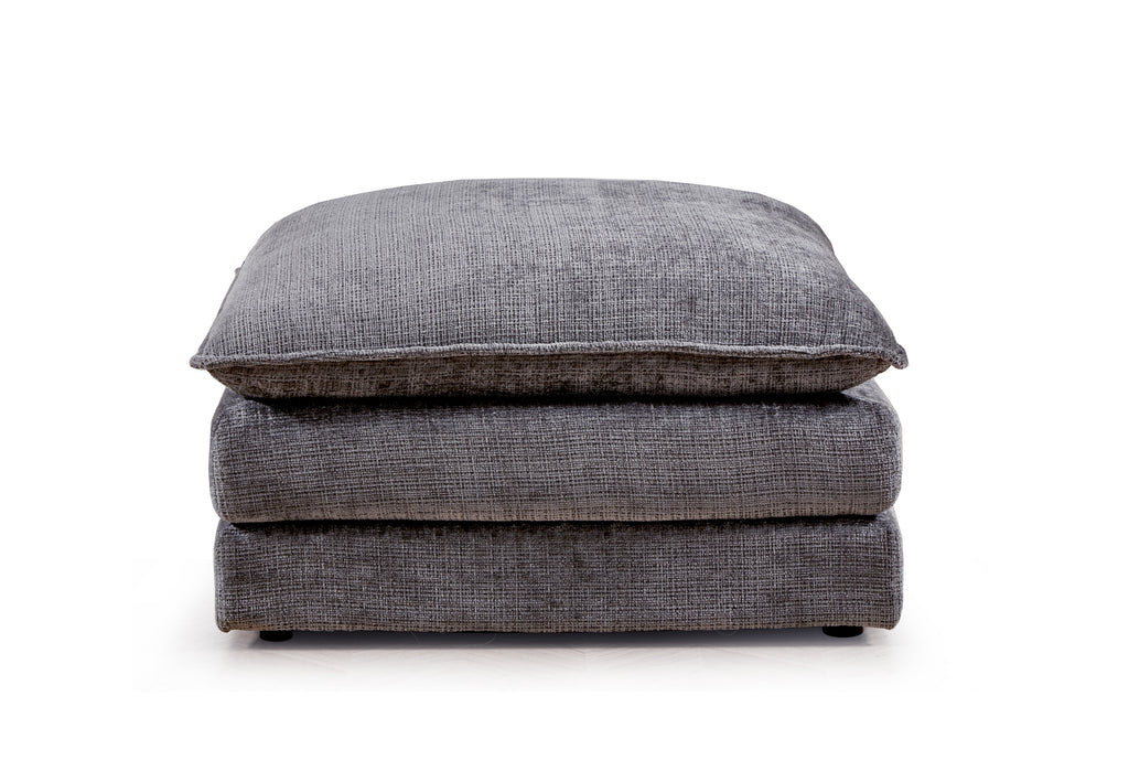 Solaya Large Corner Sofa + Footstool Set in Grey