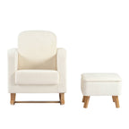 Soother Nursing Chair and Stool Off White Boucle