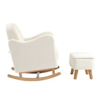 Soother Nursing Chair and Stool Off White Boucle