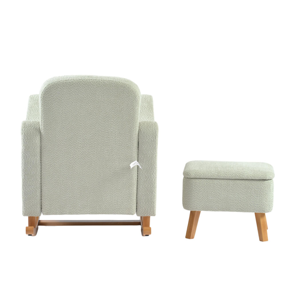 Soother Nursing Chair and Stool Sage Boucle