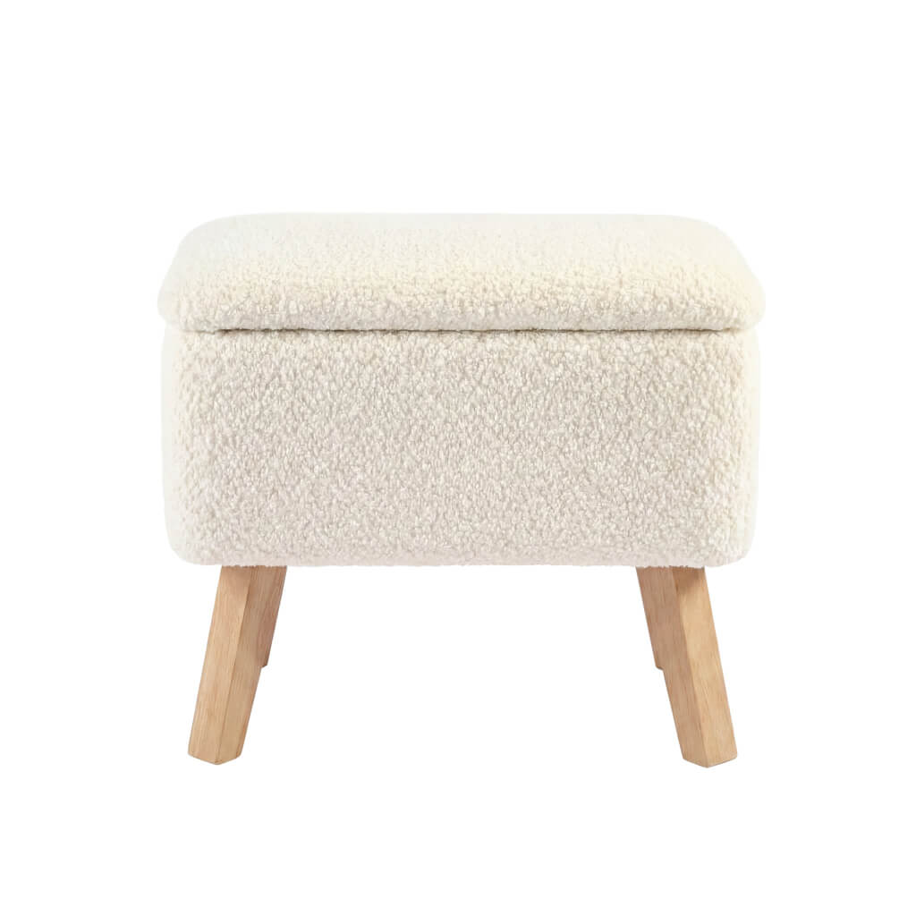 Soother Nursing Stool Off White Boucle