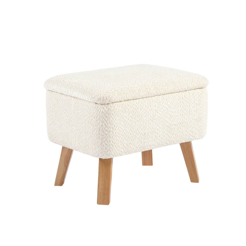 Soother Nursing Stool Off White Boucle