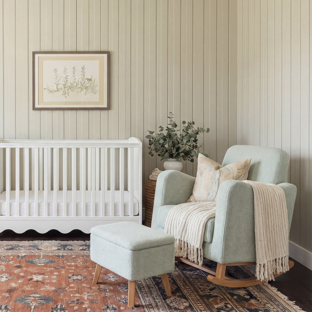 Soother Nursing Stool Sage Boucle