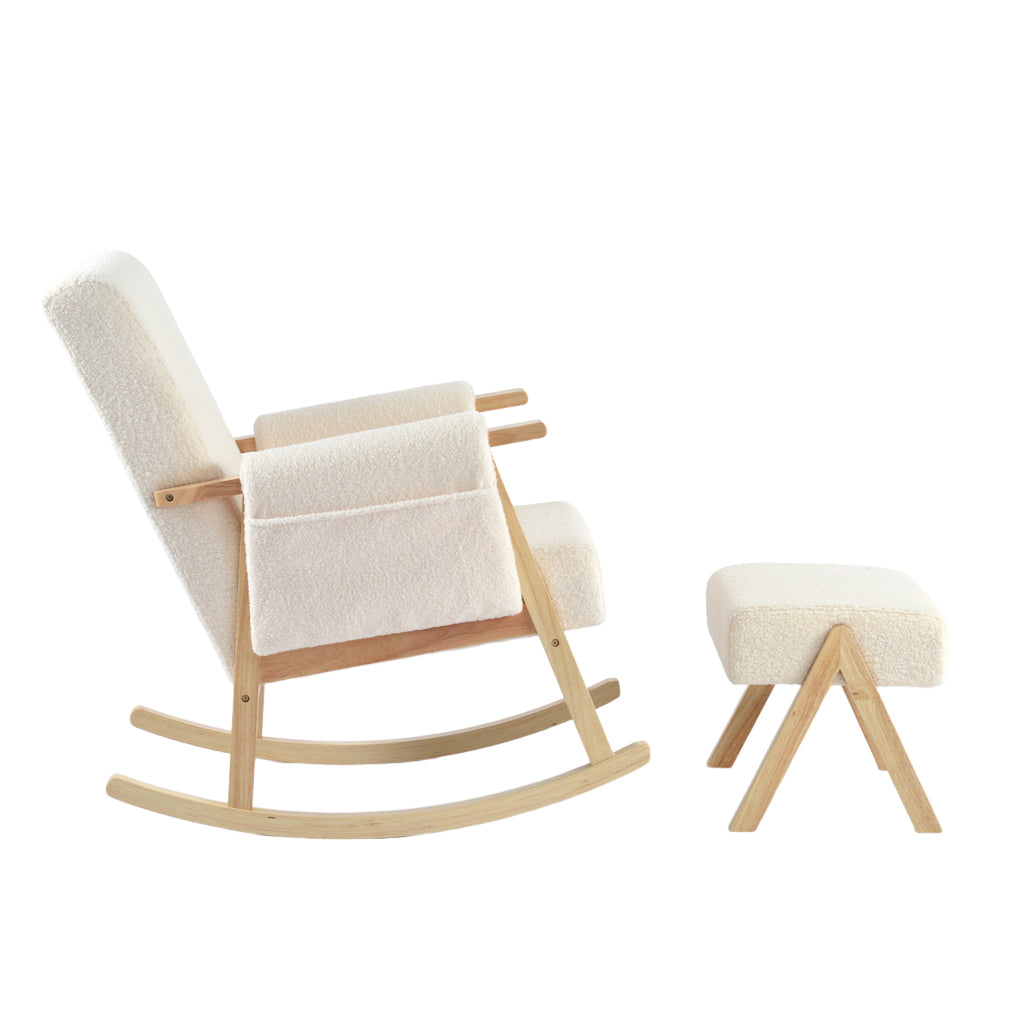 Storyteller Nursing Chair and Stool Off White Ted