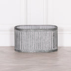 Ribbed Metal Planter – Small
