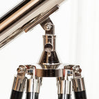 Nickel Telescope on Black Wooden Stand