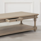 Rustic Wooden 170cm Coffee Table with Drawer