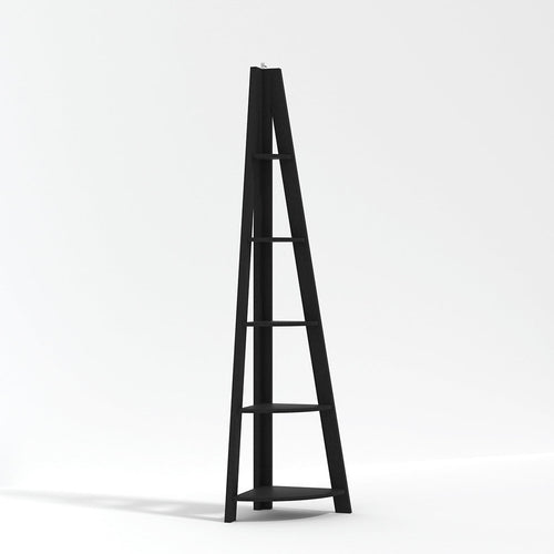 Black Corner Ladder Shelving Unit