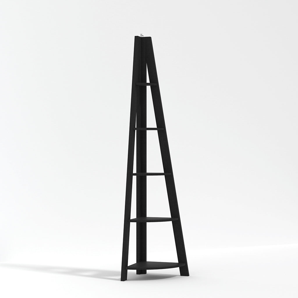 Black Corner Ladder Shelving Unit