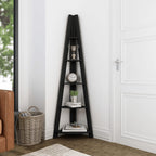 Black Corner Ladder Shelving Unit