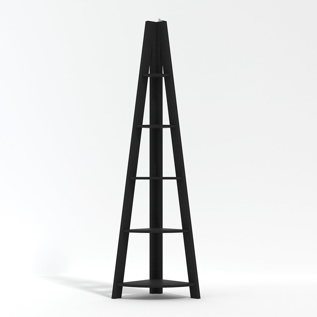 Black Corner Ladder Shelving Unit