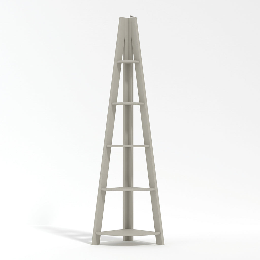 Grey Corner Ladder Shelving Unit