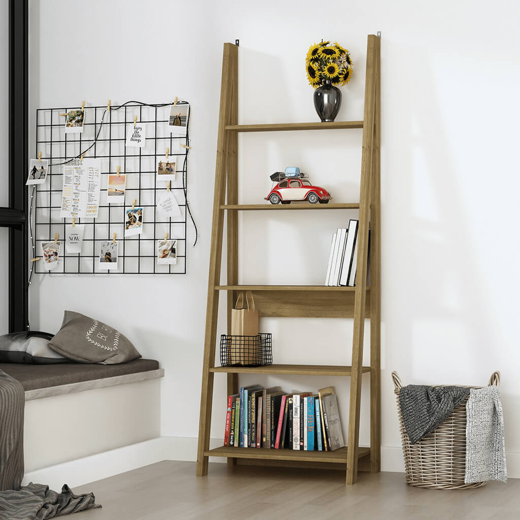 Oak Ladder Bookcase