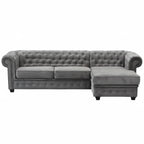 Chesterfield Universal Corner Sofa in Dark or Light Grey Upholstery