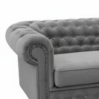 Chesterfield Universal Corner Sofa in Dark or Light Grey Upholstery