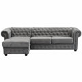 Chesterfield Universal Corner Sofa in Dark or Light Grey Upholstery