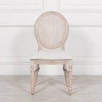 Rustic Acacia Round Ball Dining Table With 4 Louis Chairs