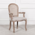 Wooden Carver Louis Upholstered Dining Arm Chair