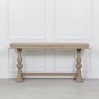 Rustic Wooden Intricate Carved Console with Drawer
