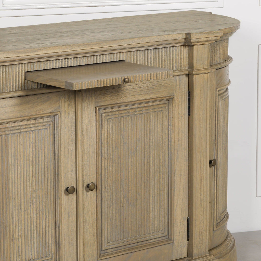 Rustic Wooden Fluted Buffet Sideboard