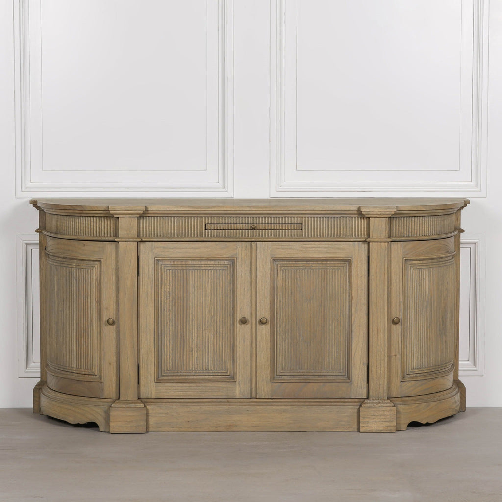 Rustic Wooden Fluted Buffet Sideboard
