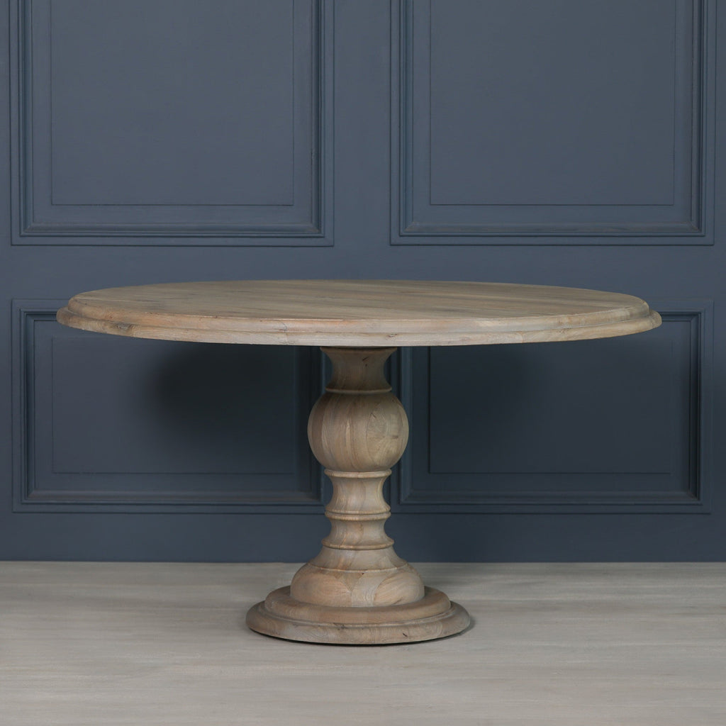 Rustic Wooden Round Dining Table 147cm