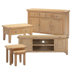 4 Piece Oak Living Room Furniture Set