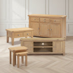 4 Piece Oak Living Room Furniture Set