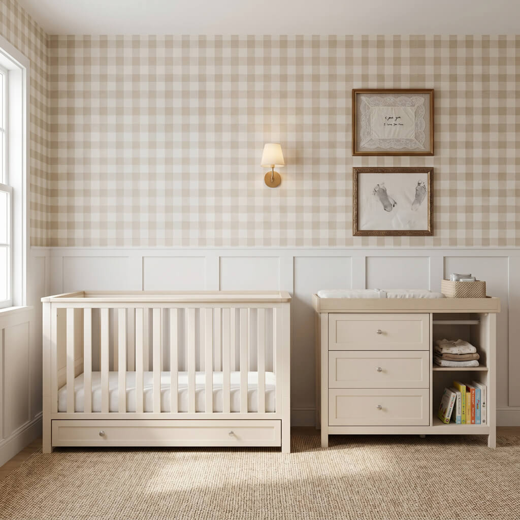 Wanderer 2 Piece Nursery Room Furniture Set Cashmere and Oak