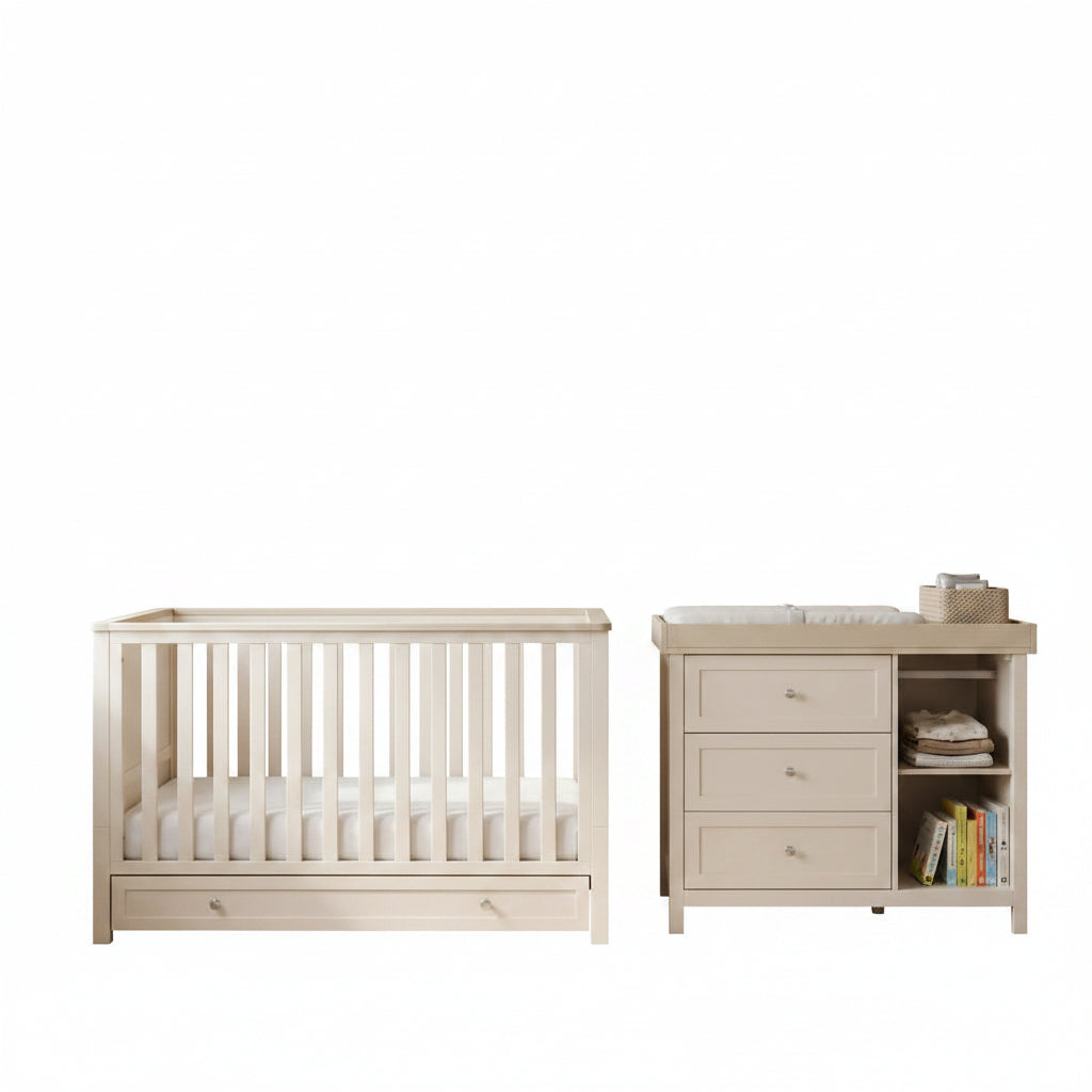 Wanderer 2 Piece Nursery Room Furniture Set Cashmere and Oak
