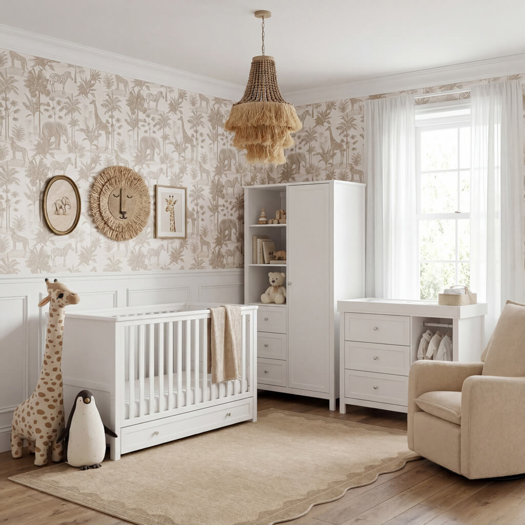 Wanderer 3 Piece Nursery Room Furniture Set White
