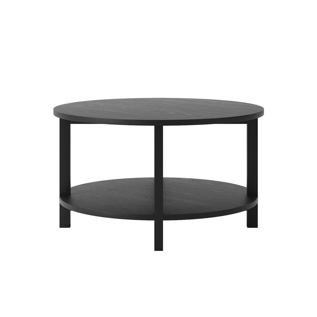 Black Round Wooden Coffee Table