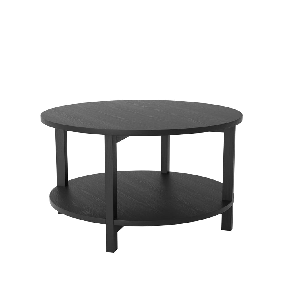 Black Round Wooden Coffee Table