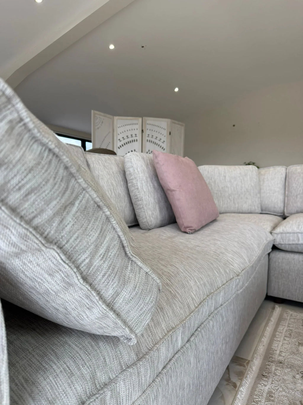Santorini Large Corner Sofa with Footstool in Grey