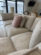 Santorini Large Corner Sofa with Footstool in Grey