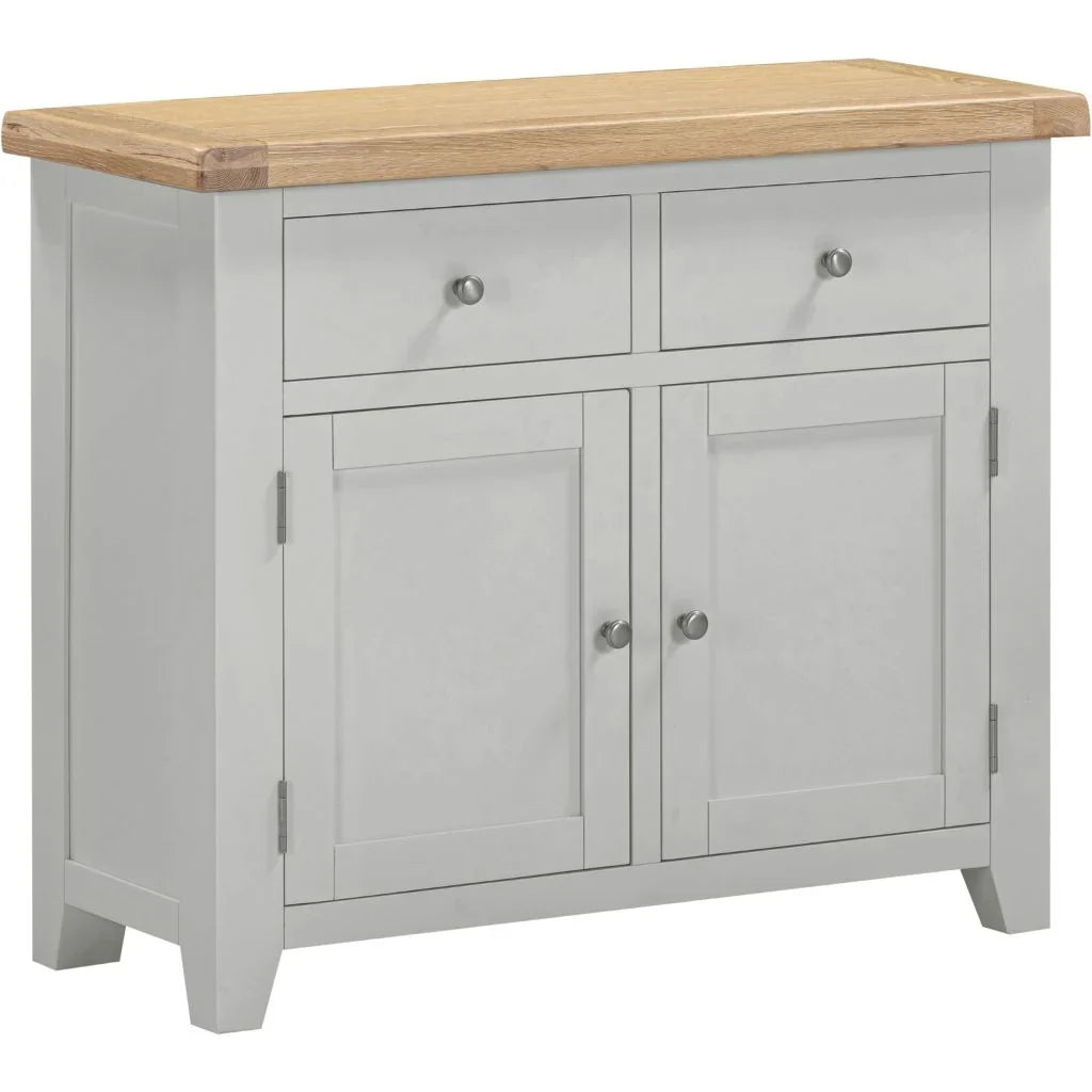 Windsor 2 Door 2 Drawer Sideboard - Pebble Grey/Oak