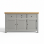 Windsor 3 Door 3 Drawer Sideboard - Pebble Grey/Oak