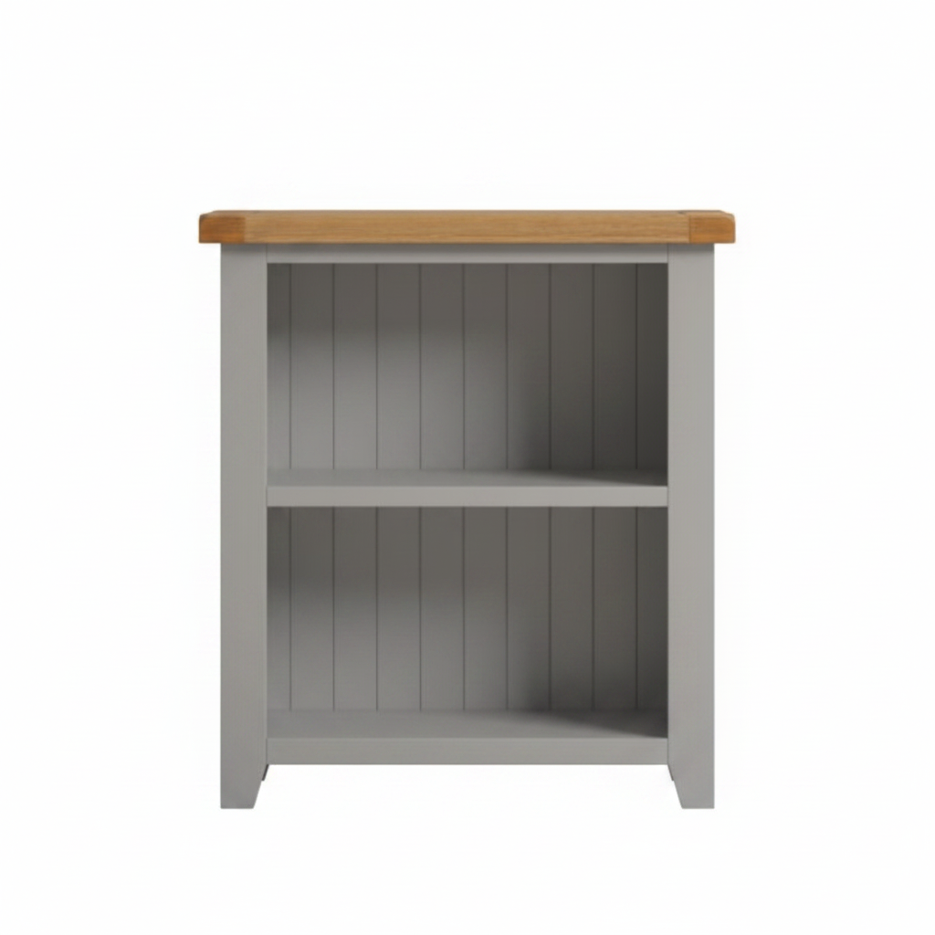 Windsor Low Bookcase - Pebble Grey/Oak