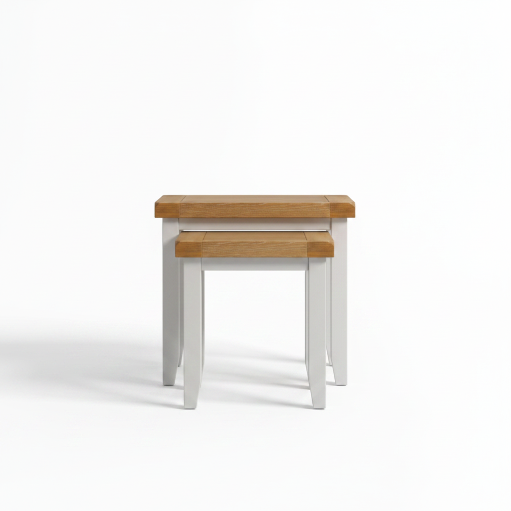 Windsor Nest Of 2 Tables - Ivory/Oak