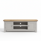 Windsor Straight TV Unit - Pebble Grey/Oak