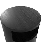 Black Cylindrical Bedside Cabinet