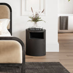 Black Cylindrical Bedside Cabinet