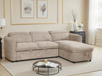 Capri Universal Corner Sofabed With Storage in Beige