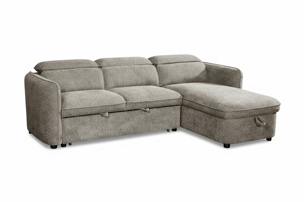 Capri Universal Corner Sofabed With Storage in Grey