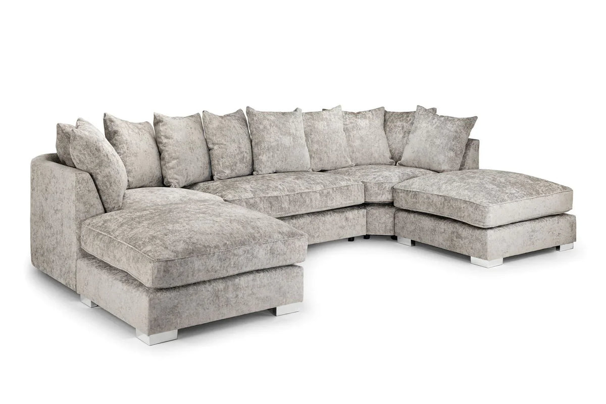 Bishop U-Shape Sofa In Truffle Scatter-back Model