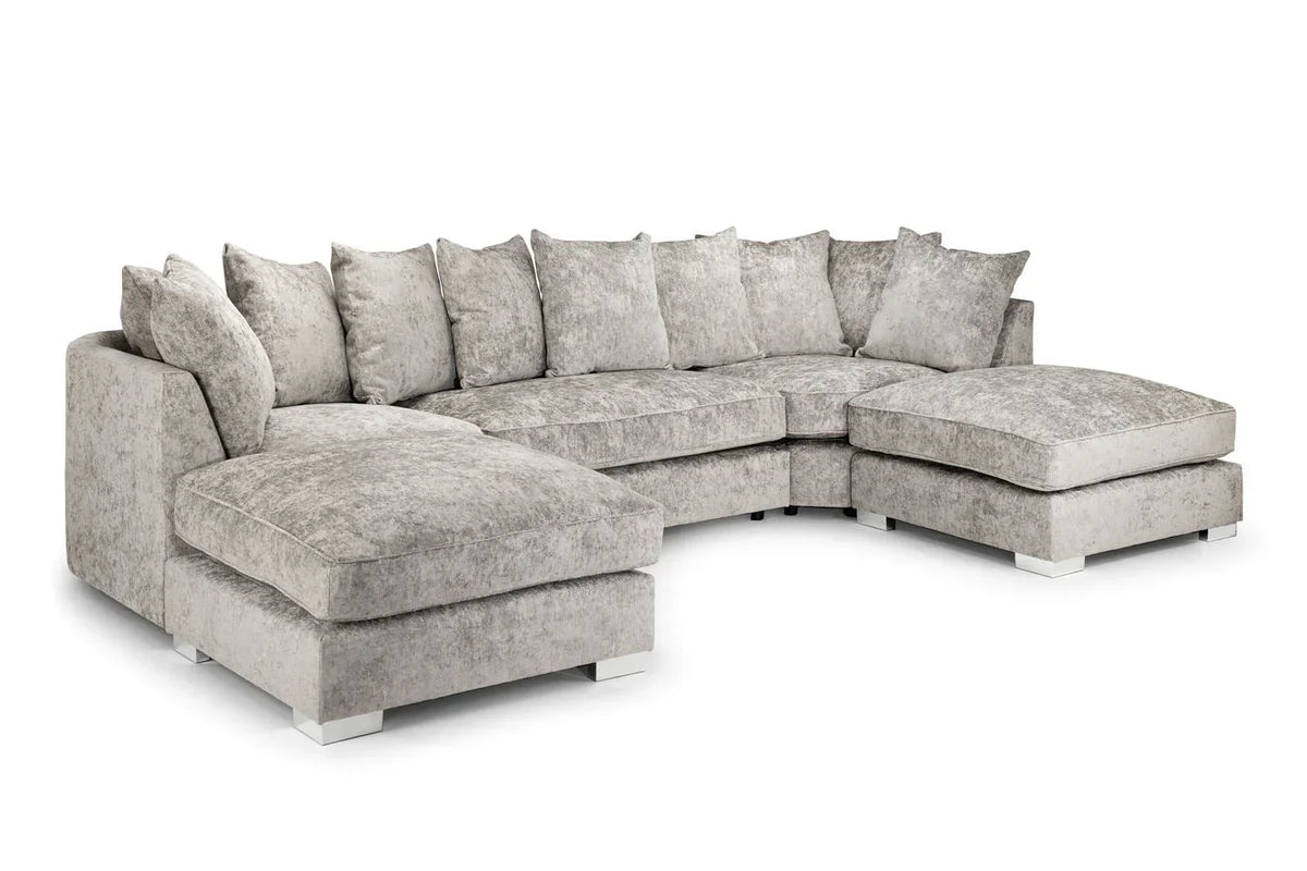 Bishop Scatterback or Fullback U Shape Sofa in either Truffle or Platinum